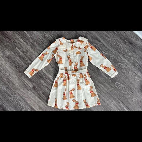 Mini Rodini Bunny SET Blouse + Skirt 128-134 5-6YNEW!!